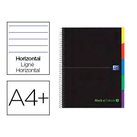 CUADERNO ESPIRAL OXFORD EBOOK 5 TAPA EXTRADURA DIN A4+ 120 H HORIZONTAL COLORES SURTIDOS TOUCH