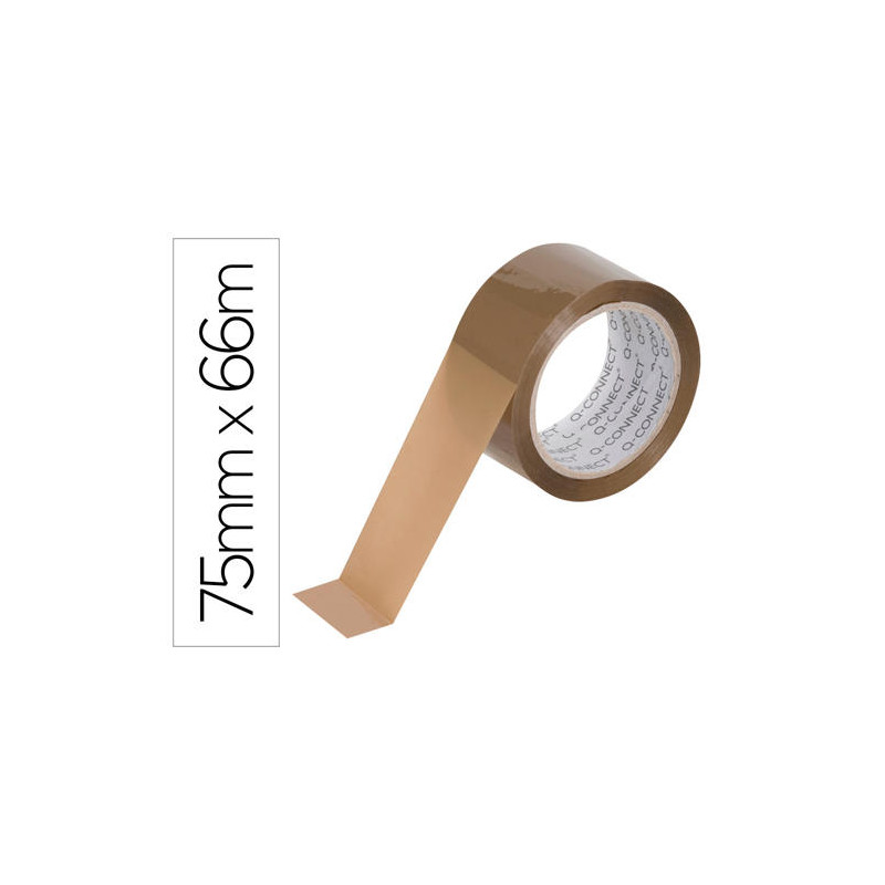 CINTA ADHESIVA Q-CONNECT POLIPROPILENO HAVANA 66 MT X 75 MM PARA EMBALAJE