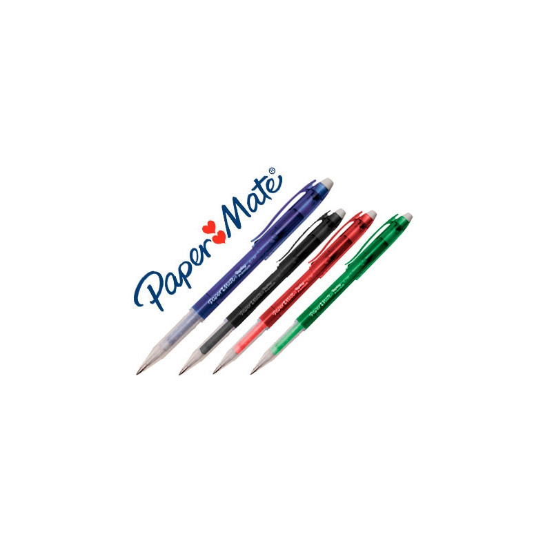 BOLIGRAFO PAPER MATE ERASABLE GEL COLORES SURTIDOS CON GOMA DE BORRAR