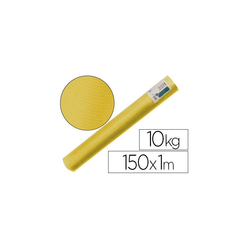 PAPEL KRAFT VERJURADO LIDERPAPEL AMARILLO ANCHO 1 MT LONGITUD 150 MT GRAMAJE 65 GR PESO 10 KG