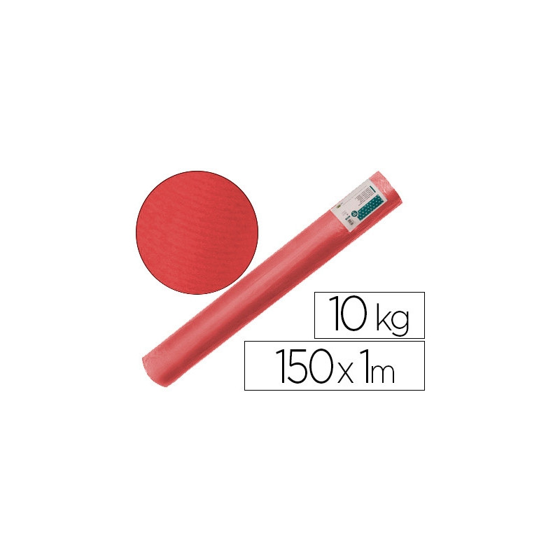 PAPEL KRAFT VERJURADO LIDERPAPEL ROJO ANCHO 1 MT LOMGITUD 150 MT GRAMAJE 65 GR PESO 10 KG