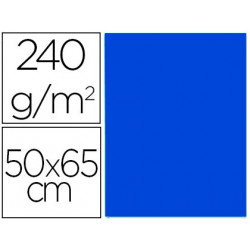 CARTULINA LIDERPAPEL 50X65 CM 240G/M2 AZUL ZAFIRO PAQUETE DE 25 HOJAS