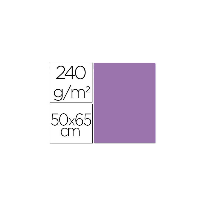 CARTULINA LIDERPAPEL 50X65 CM 240G/M2 PURPURA PAQUETE DE 25 HOJAS