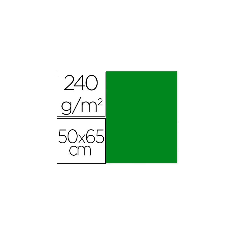 CARTULINA LIDERPAPEL 50X65 CM 240G/M2 VERDE PISTACHO PAQUETE DE 25 HOJAS