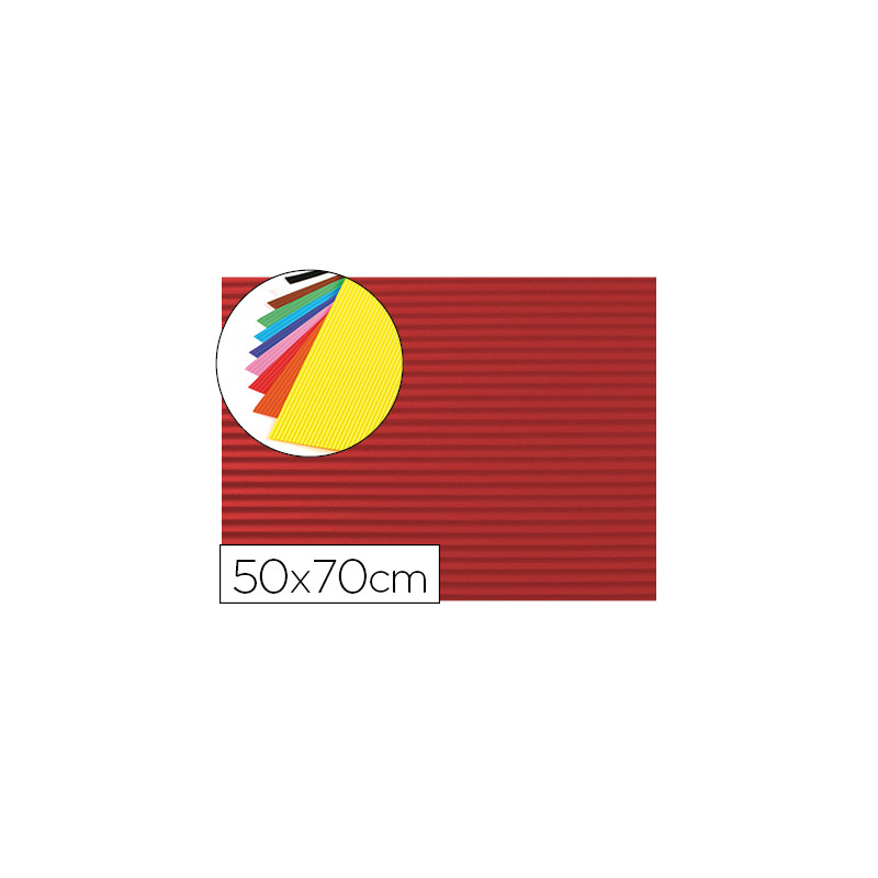 GOMA EVA ONDULADA LIDERPAPEL 50X70CM 2,2MM DE ESPESOR ROJO