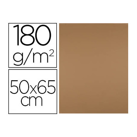 CARTULINA LIDERPAPEL 50X65 CM 180 GR MARRON ESCOLAR PAQUETE DE 25 HOJAS