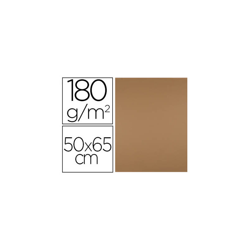 CARTULINA LIDERPAPEL 50X65 CM 180 GR MARRON ESCOLAR PAQUETE DE 25 HOJAS