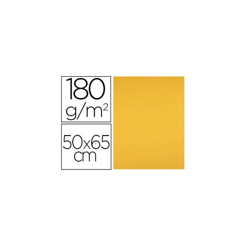 CARTULINA LIDERPAPEL 50X65 CM 180 GR ORO VIEJO PAQUETE DE 25 HOJAS