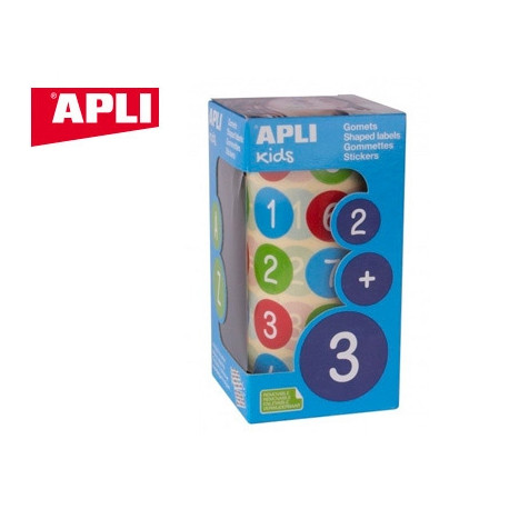 GOMETS APLI AUTOADHESIVO REDONDO NUMEROS 20 MM DIAMETRO MULTICOLOR ROLLO DE 900 UNIDADES GOMETS APLI AUTOADHESIVO REDONDO NUMEROS 20 MM DIAMETRO MULTICOLOR ROLLO DE 900 UNIDADES