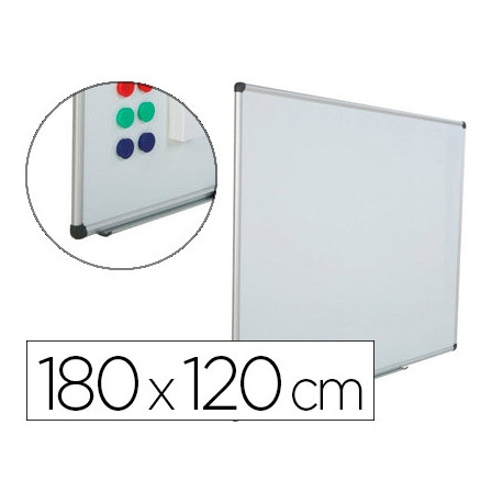 PIZARRA BLANCA ROCADA ACERO VITRIFICADO MAGNETICO MARCO ALUMINIO Y CANTONERAS PVC 180X120 CM INCLUYE PIZARRA BLANCA ROCADA ACERO VITRIFICADO MAGNETICO MARCO ALUMINIO Y CANTONERAS PVC 180X120 CM INCLUYE