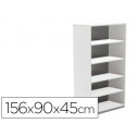 ARMARIO ROCADA CON CUATRO ESTANTES SERIE STORE 156X90X45 CM ACABADO AW04 BLANCO/BLANCO