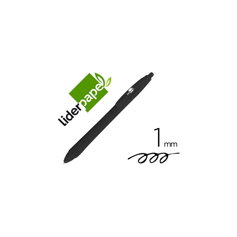 BOLIGRAFO LIDERPAPEL GUMMY TOUCH RETRACTIL 1,0 MM TINTA NEGRA