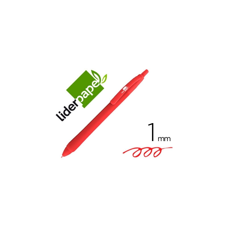 BOLIGRAFO LIDERPAPEL GUMMY TOUCH RETRACTIL 1 MM TINTA ROJA