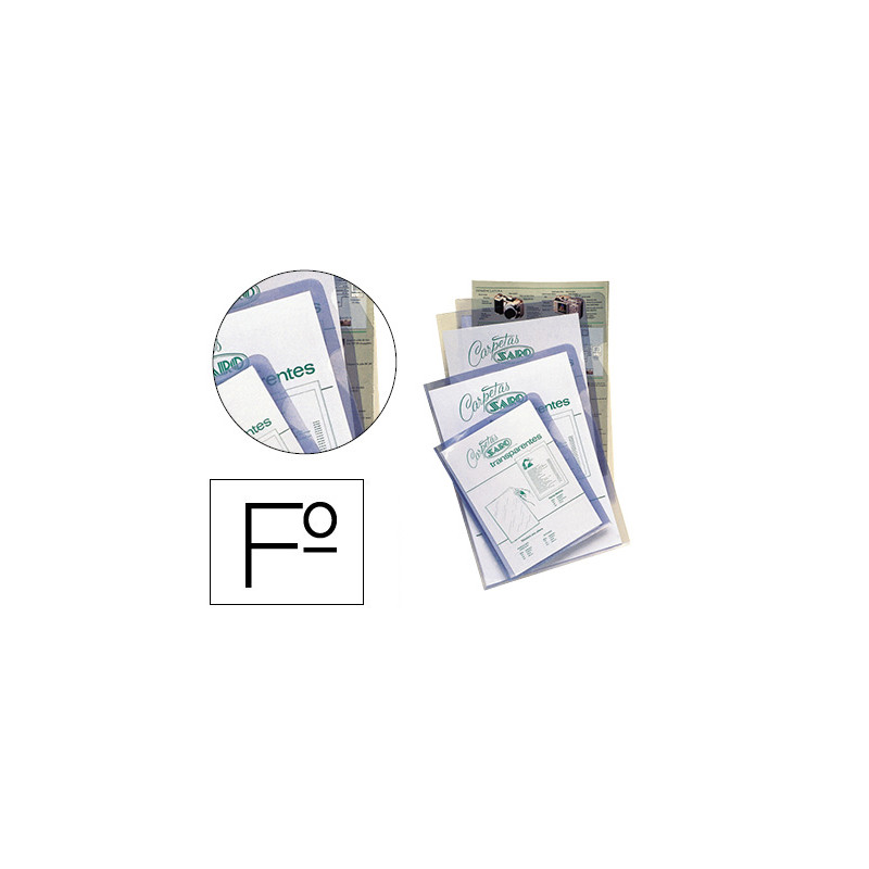 CARPETA DOSSIER UÑERO SARO PVC FOLIO 280 MC TRANSPARENTE