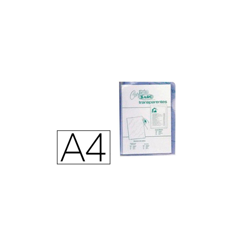 CARPETA DOSSIER UÑERO SARO PVC DIN A4 280 MC TRANSPARENTE