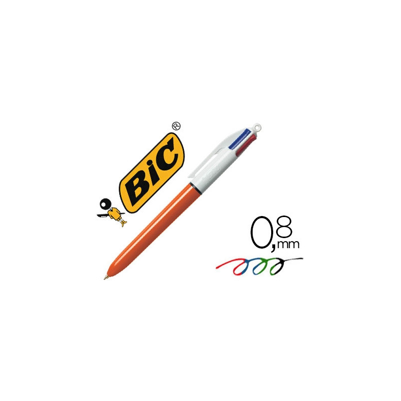 BOLIGRAFO BIC CUATRO COLORES PUNTA FINA 0,8 MM