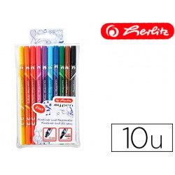 ROTULADOR HERLITZ MY-PEN DOBLE PUNTA 0,5/4 MM BLISTER DE 10 COLORES SURTIDOS