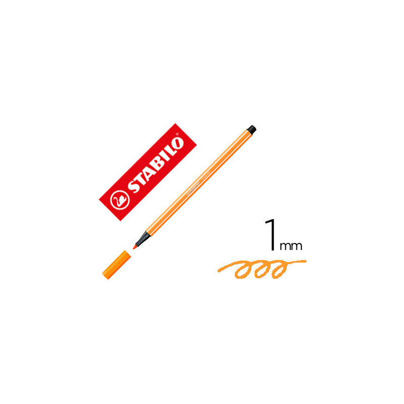 ROTULADOR STABILO ACUARELABLE PEN 68 NARANJA NEON 1 MM