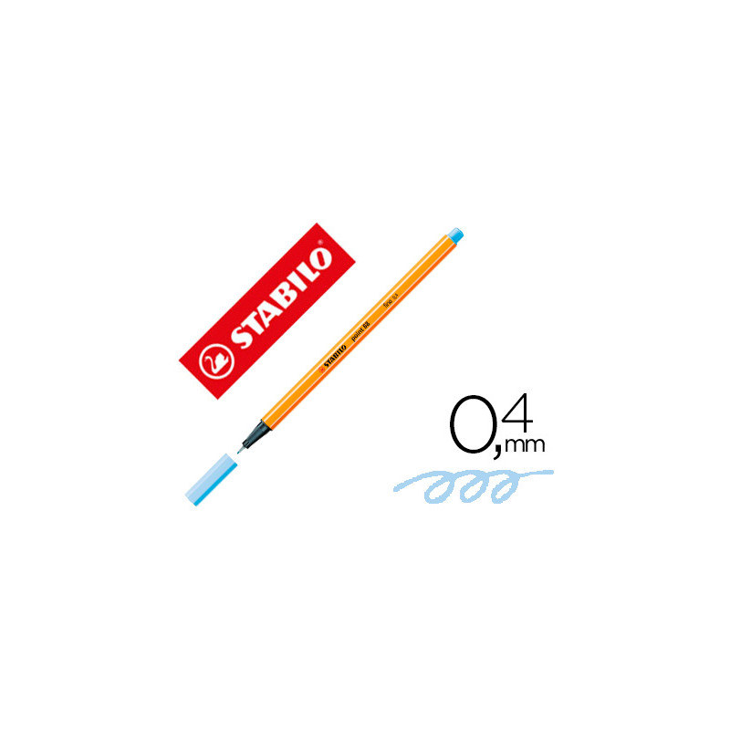 ROTULADOR STABILO PUNTA DE FIBRA POINT 88 AZUL CLARO PUNTA FINA 0,4MM