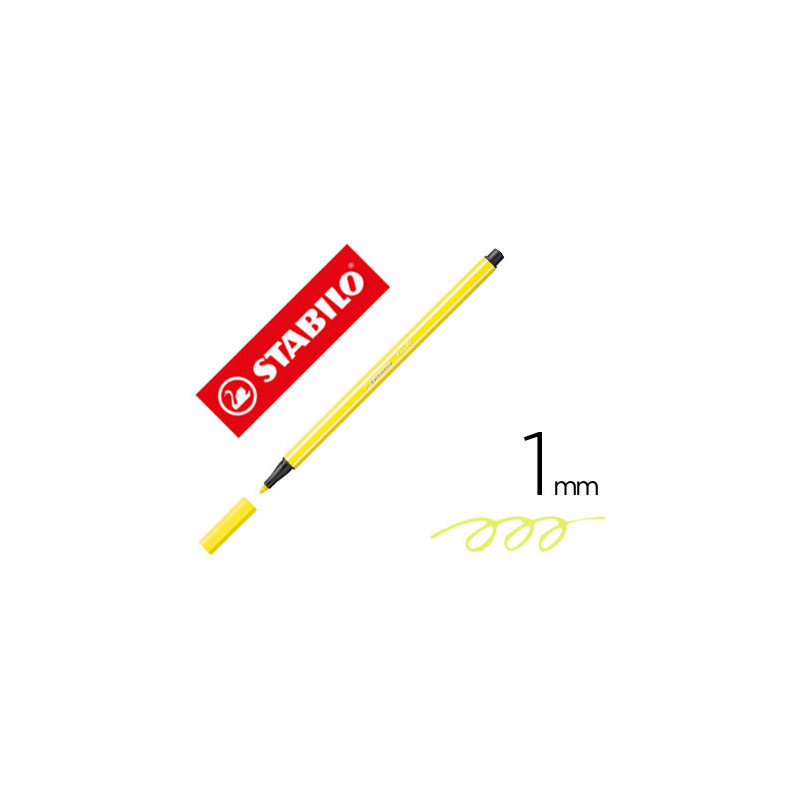 ROTULADOR STABILO ACUARELABLE PEN 68 AMARILLO LIMON PUNTA GRUESA 1MM
