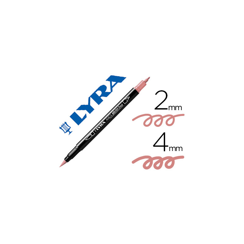 ROTULADOR LYRA AQUA BRUSH ACUARELABLE DOBLE PUNTA FINA Y PINCEL ROSA CARMIN