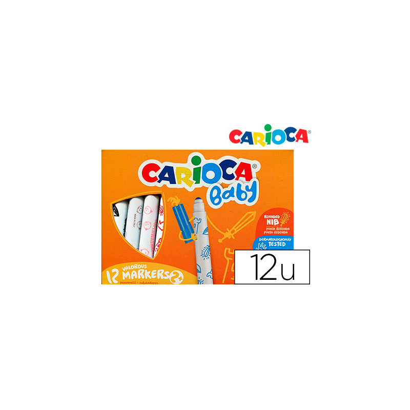 ROTULADOR CARIOCA BABY 2 AÑOS CAJA 12 COLORES SURTIDOS