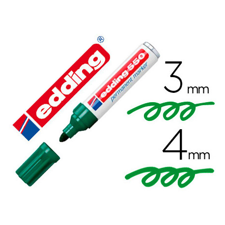 ROTULADOR EDDING PUNTA FIBRA PERMANENTE 550 VERDE N. 4 PUNTA REDONDA RECARGABLE ROTULADOR EDDING PUNTA FIBRA PERMANENTE 550 VERDE N. 4 PUNTA REDONDA RECARGABLE