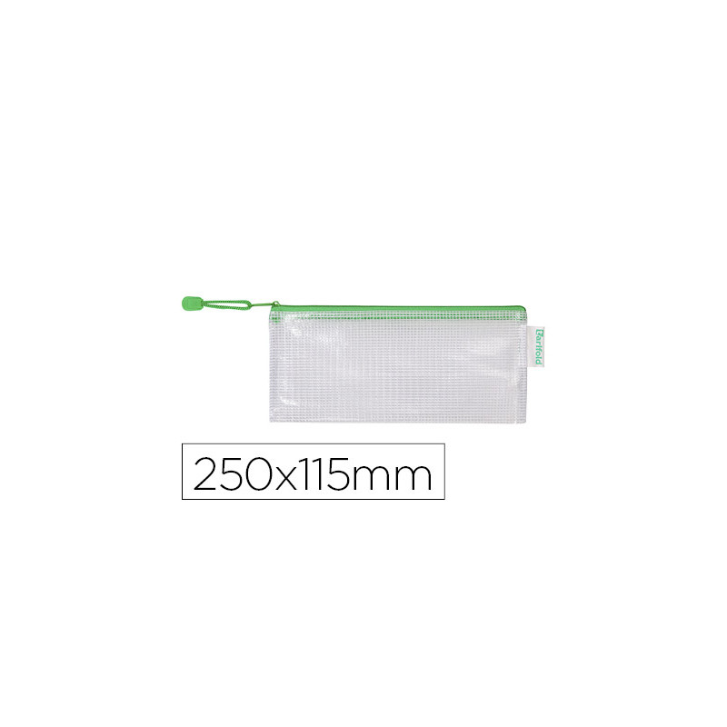 BOLSA MULTIUSOS TARIFOLD PVC 250X115 MM APERTURA SUPERIOR CON CREMALLERA PORTABOLIGRAFO Y CORREA COL