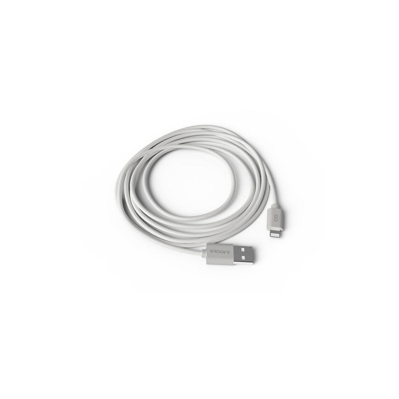 CABLE GROOVY USB 2.0 A APPLE LIGHTNING LONGITUD DE CABLE 2 METROS COLOR BLANCO