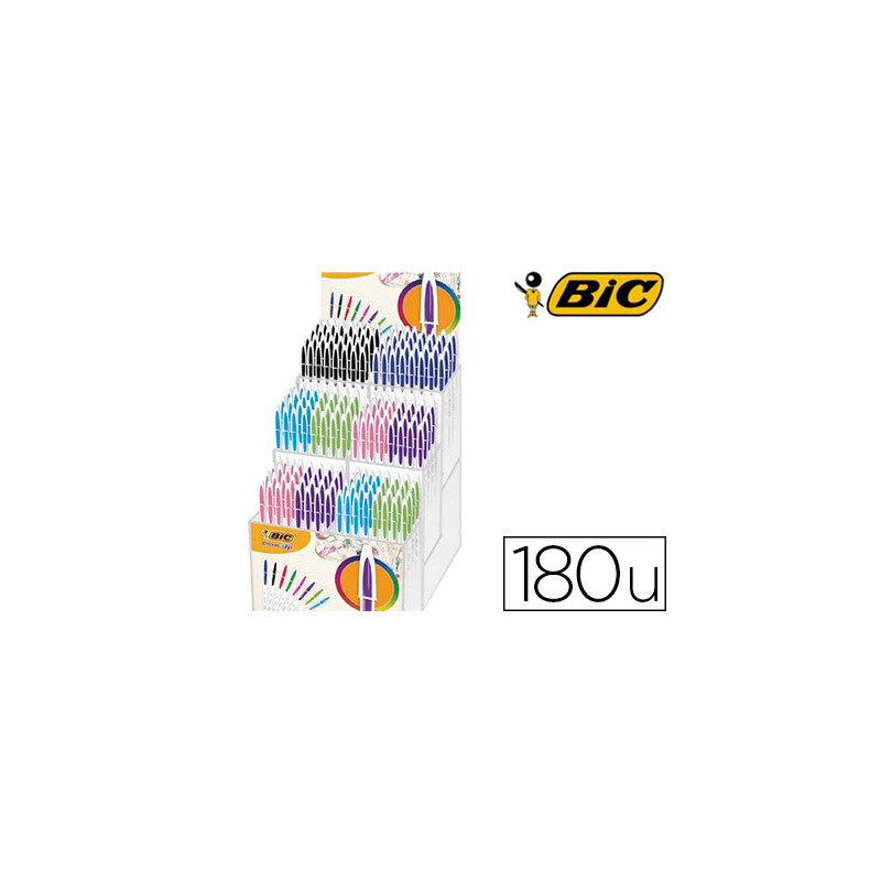 BOLIGRAFO BIC CRISTAL UP BICOLOR PUNTA DE 1,2 MM EXPOSITOR DE 180 UNIDADES COLORES SURTIDOS