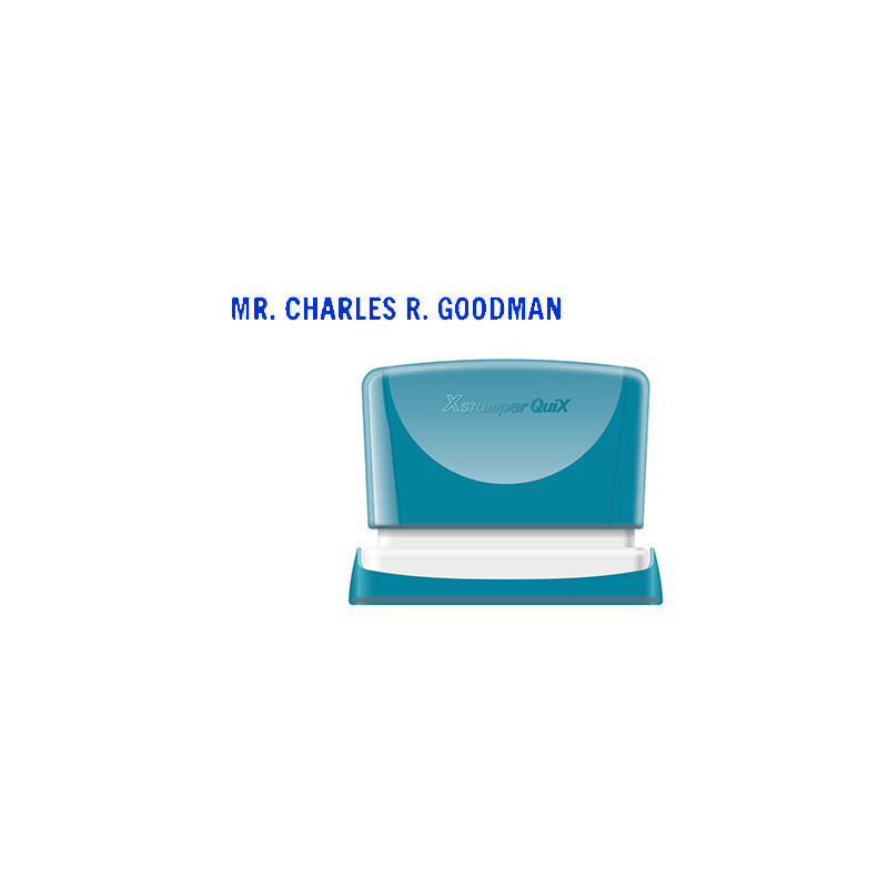 SELLO X'STAMPER QUIX PERSONALIZABLE COLOR AZUL MEDIDAS 4X60 MM Q-05