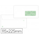 SOBRE LIDERPAPEL BLANCO 115X225 MM VENTANA DERECHA SOLAPA TIRA SILICONA RECICLADO 90 GR CAJA DE 500 