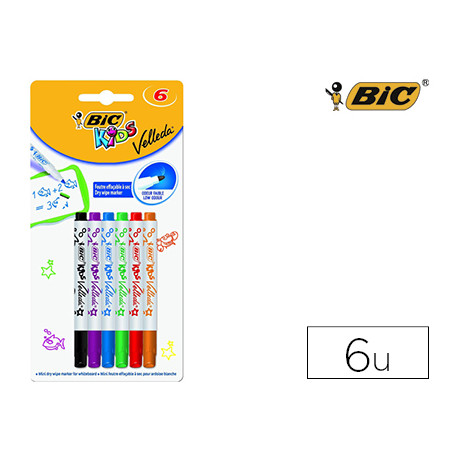 ROTULADOR BIC KIDS VELLEDA PARA PIZARRA BLISTER DE 6 COLORES SURTIDOS ROTULADOR BIC KIDS VELLEDA PARA PIZARRA BLISTER DE 6 COLORES SURTIDOS