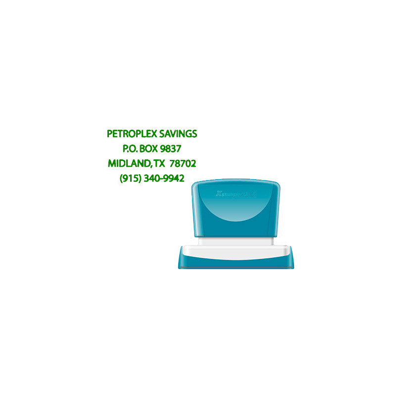 SELLO X'STAMPER QUIX PERSONALIZABLE COLOR VERDE MEDIDAS 36X61 MM Q-16