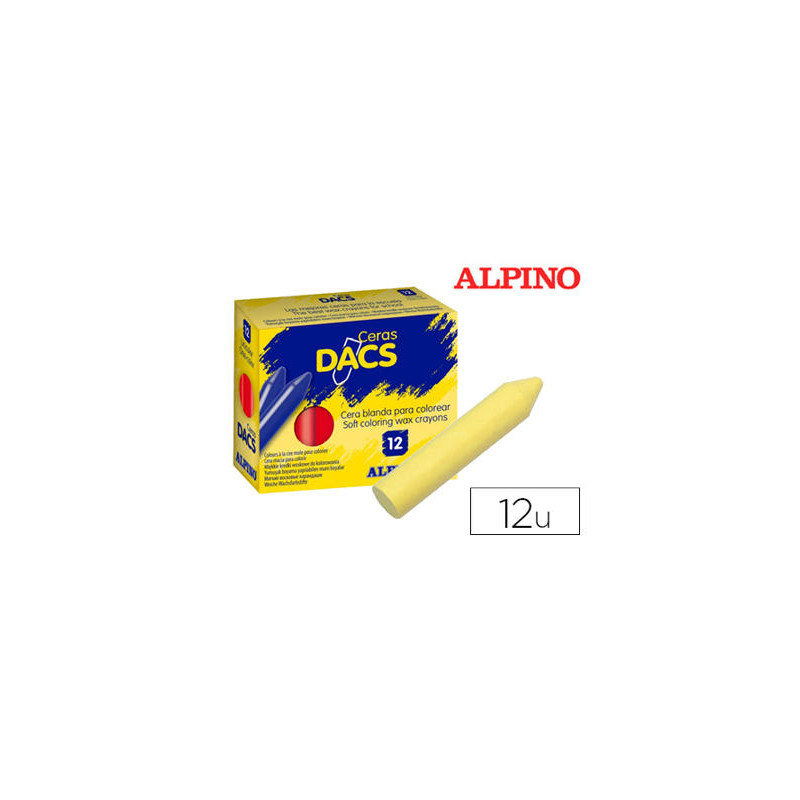 LAPICES CERA DACS UNICOLOR AMARILLO CLARO CAJA DE 12 UNIDADES
