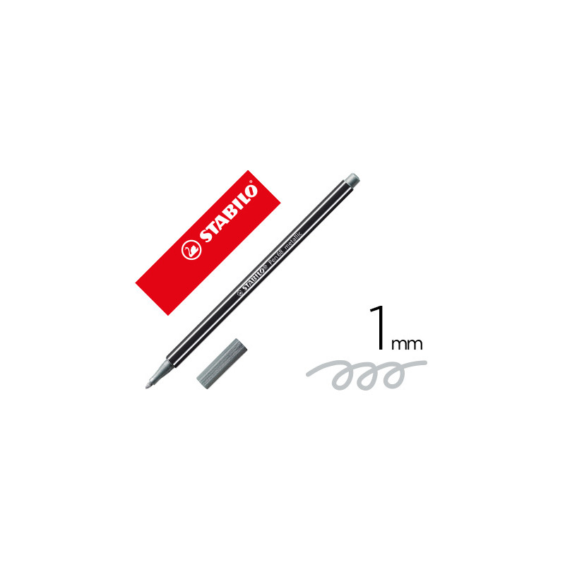 ROTULADOR STABILO ACUARELABLE PEN 68 METALICO PLATA PUNTA GRUESA 1MM