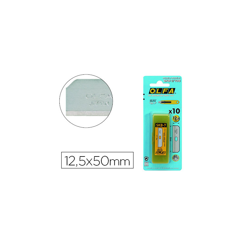 REPUESTO CUTER OLFA ANCHO 12,5 MM BLISTER DE 10 UNIDADES PARA CUTER SEGURIDAD SK-7