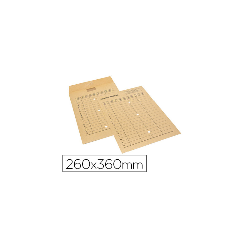 SOBRE SAM BOLSA KRAFT NATURAL 120 GR CIERRE MULTIADHESIVO 260X360 MM CORREO INTERNO 3 TALADROS IMPRE