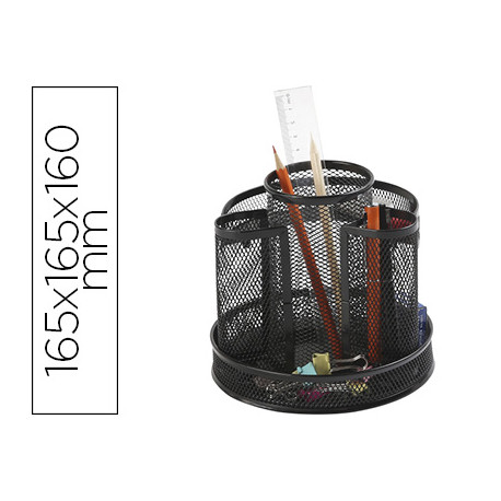 ORGANIZADOR SOBREMESA Q-CONNECT KF17294 METALICO GIRATORIO REJILLA NEGRA 165X165X160 MM ORGANIZADOR SOBREMESA Q-CONNECT KF17294 METALICO GIRATORIO REJILLA NEGRA 165X165X160 MM