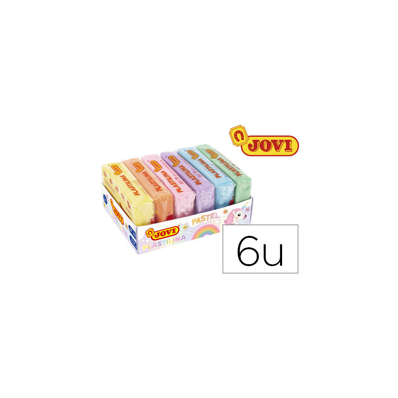 PLASTILINA JOVI 70 TAMAÐO PEQUEÐO CAJA DE 6 UNIDADES COLORES PASTEL SURTIDOS 50G