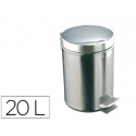 PAPELERA CON PEDAL ACERO INOXIDABLE BRILLO 20 L 435X295X350 MM