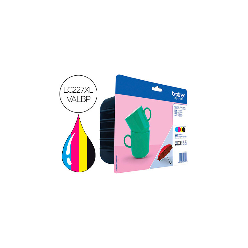 INK-JET BROTHER LC-227XLVALBP DCP-J4120DW / MFC-J4420DW / J4620DW / J4625DW PACK 4 COLORES NEGRO AMA