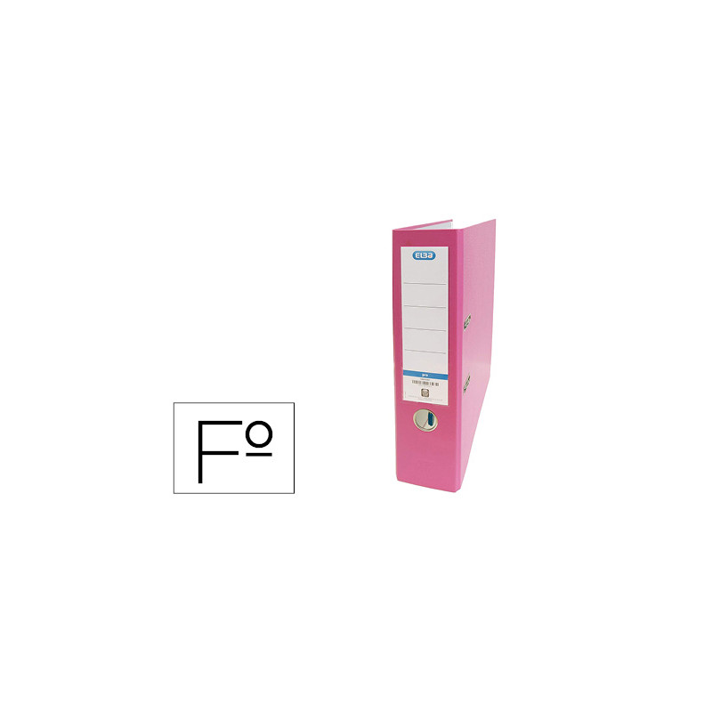 ARCHIVADOR DE PALANCA ELBA CARTON FORRADO PVC CON RADO TOP FOLIO LOMO 80 MM ROSA