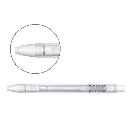 PORTAGOMAS Q-CONNECT CON CLIP PUNTA GOMA BLANCA REDONDA COLOR BLANCO 5X90 MM