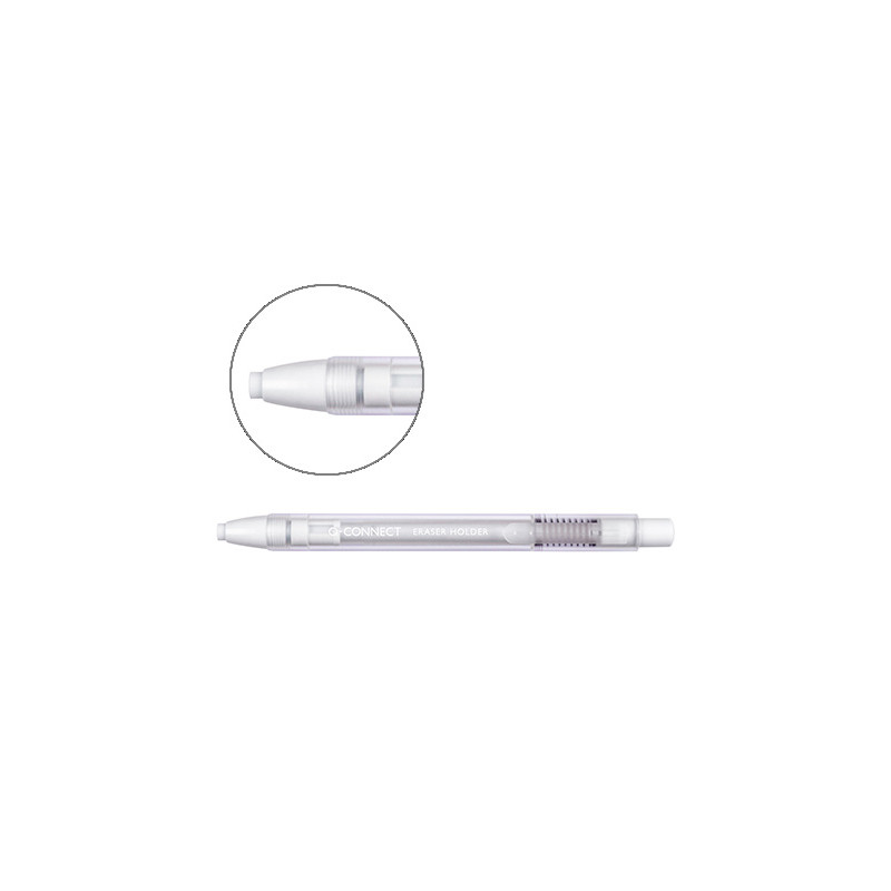 PORTAGOMAS Q-CONNECT CON CLIP PUNTA GOMA BLANCA REDONDA COLOR BLANCO 5X90 MM