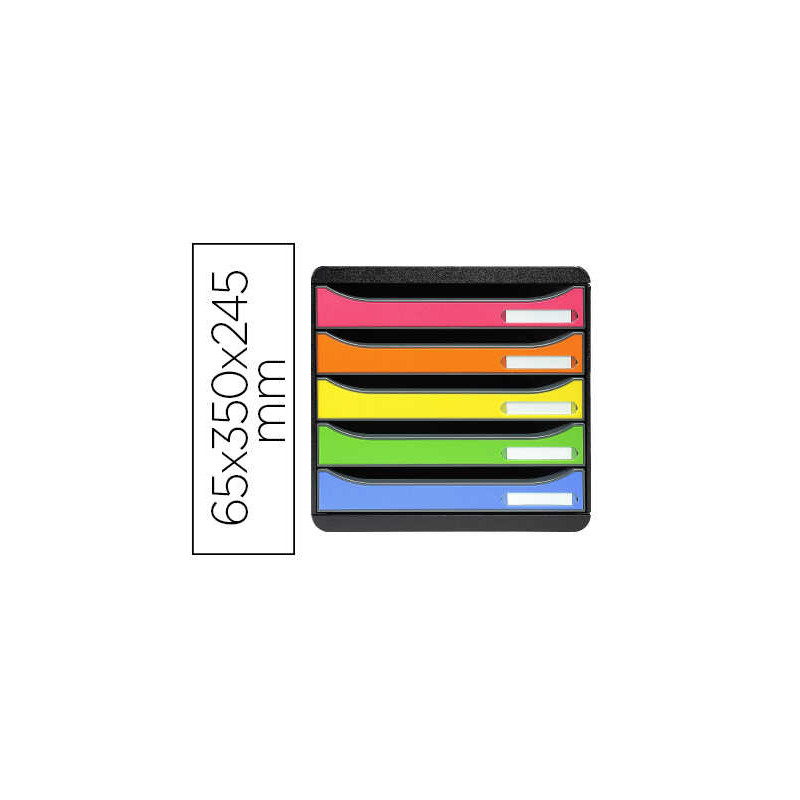FICHERO CAJONES SOBREMESA EXACOMPTA BIG-BOX PLUS CLASSIC IDERAMA ARLEQUIN 5 CAJONES MULTICOLORES