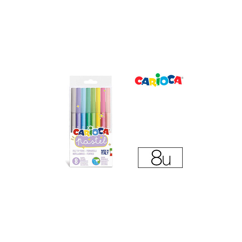 ROTULADOR CARIOCA PASTEL BLISTER DE 8 COLORES SURTIDOS