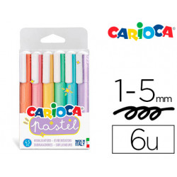 ROTULADOR CARIOCA FLUORESCENTE PASTEL BLISTER DE 6 COLORES SURTIDOS