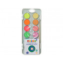 ACUARELA PRIMO 8 COLORES METAL + 4 COLORES NEON CON PINCEL Y PALETA DE MEZCLA ESTUCHE DE PLASTICO