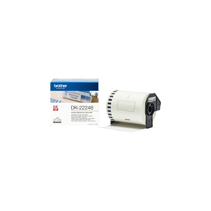 ETIQUETA ADHESIVA BROTHER DK22246 TAMAÑO 103MM X 30,48 M PARA IMPRESORAS QL